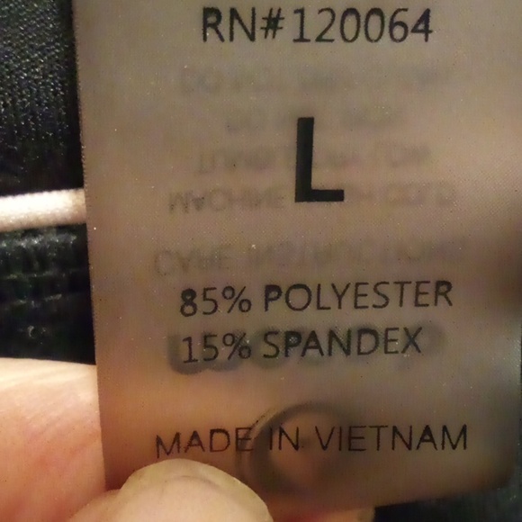 Mono B Black With Marble Design Inside Waist Pocket Leggings - Size Large - Picture 7 of 10